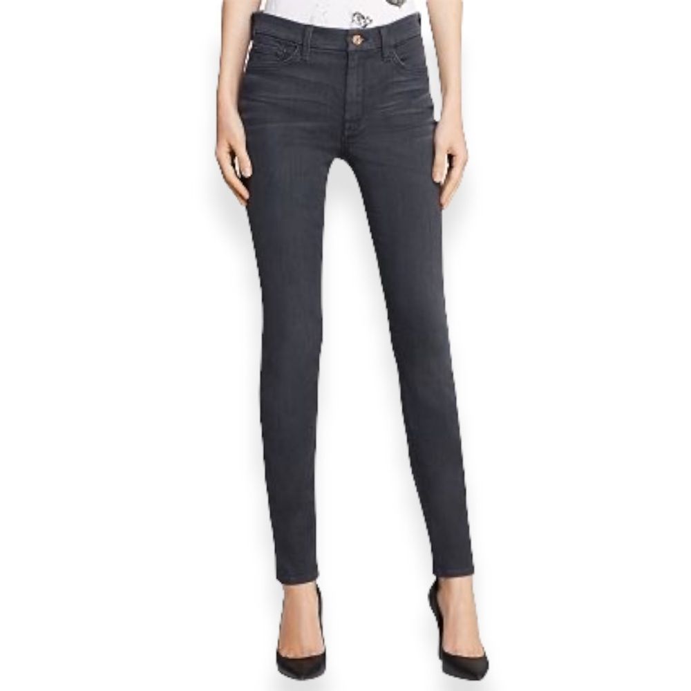 7 For All Mankind High Rise Ankle Skinny, Gray, Size 25